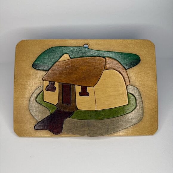 Walsh Craft Ltd Puckane 3D Wood Art Plaque Thatched Cottage Tipperary Ireland - Picture 1 of 7